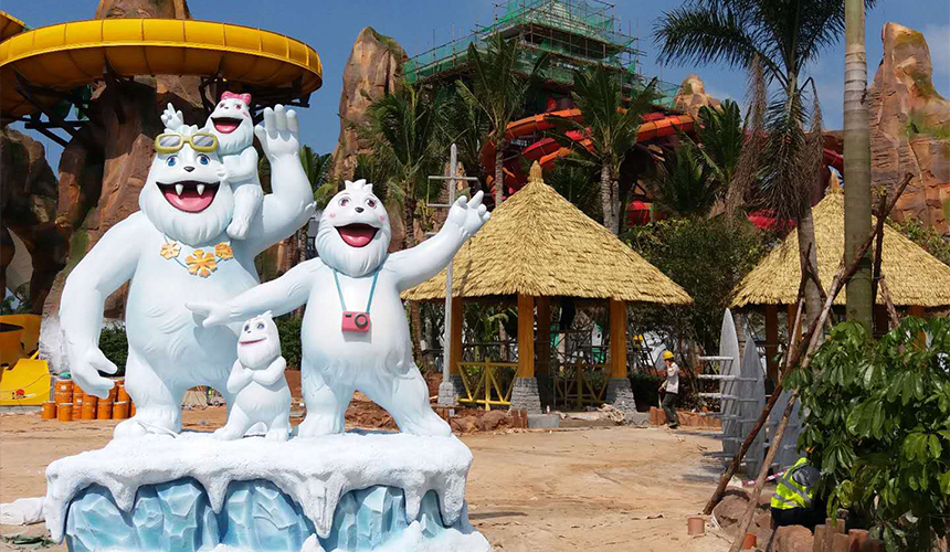 恒大?；◢u兒童樂園仿真茅草案例